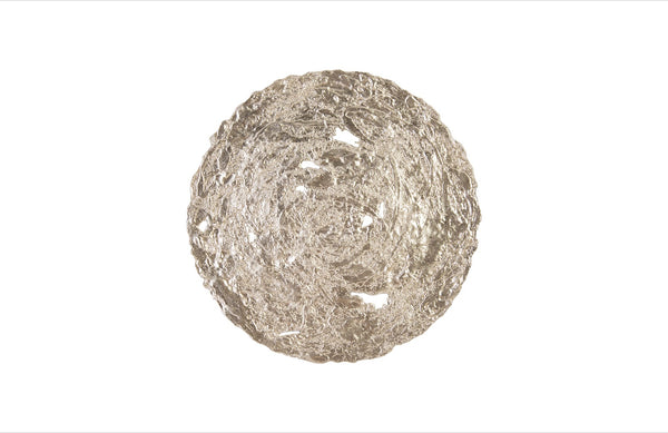 Molten Wall Disc, Medium, Silver Leaf