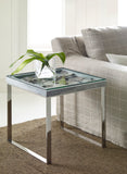 Shell Side Table, w/Glass, SS Legs