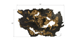 Burled Root Wall Art, Large, Black and Gold Leaf