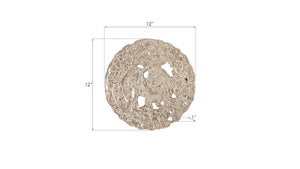 Molten Wall Disc, Small, Silver Leaf
