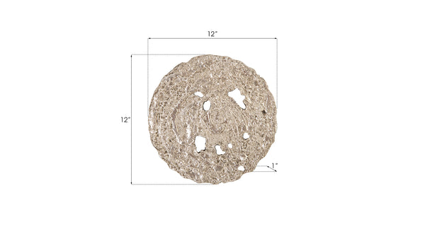 Molten Wall Disc, Small, Silver Leaf