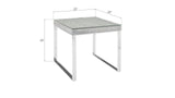 Driftwood Side Table, Wood, Glass, Stainless Steel Base, Scaff Finish