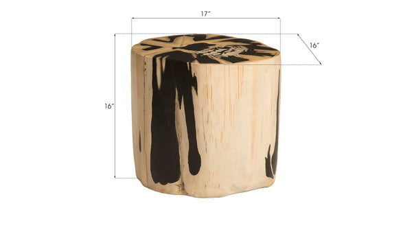 Cast Petrified Wood Stool, Resin