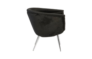 Nouveau Club Chair, Black, Stainless Steel Legs