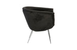Nouveau Club Chair, Black, Stainless Steel Legs