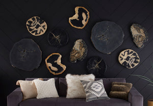 Cast Petrified Wood Wall Tile, Resin