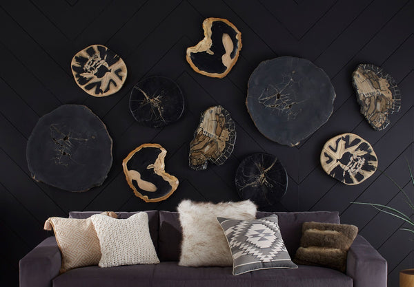 Cast Petrified Wood Wall Tile, Resin