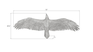 Soaring Eagle Wall Art, Resin, Silver Leaf, LG