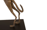 Greyhound on Black Metal Base, Resin, Bronze Finish