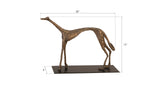 Greyhound on Black Metal Base, Resin, Bronze Finish