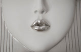 Fashion Faces Wall Art, Large, Kiss, White and Silver Leaf