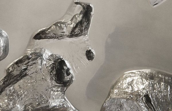 Brivo Freeform Console Table, Liquid Silver