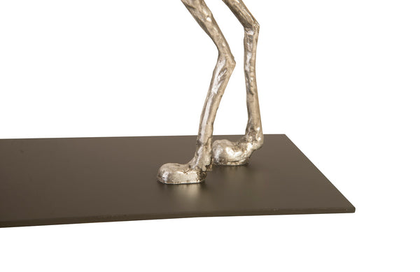 Greyhound on Black Metal Base, Silver Leaf