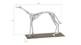 Greyhound on Black Metal Base, Silver Leaf