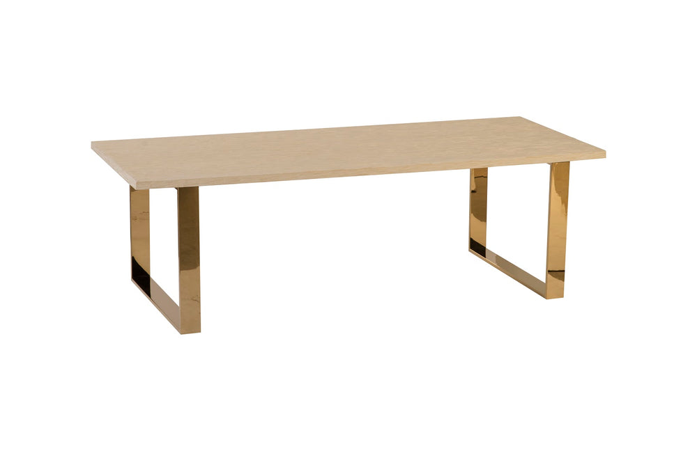 Atlantic Dining Table, Plated Brass Legs, Bone, Antler