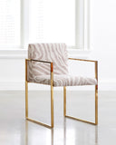 Frozen Arm Chair, Beige Zebra, Plated Brass Frame