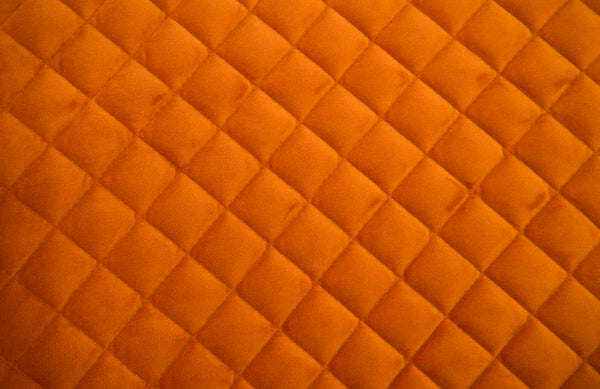 Allure Dining Chair, Quilted Orange, Stainless Steel Frame