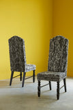 Manhattan Dining Chair, Eco Viscose Black, Black Wooden Legs