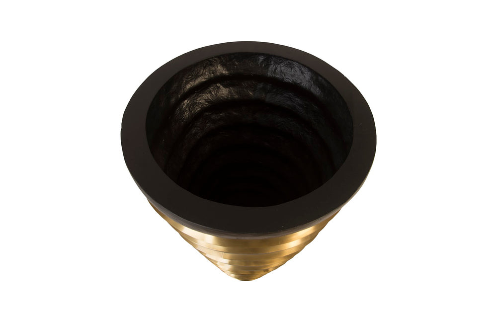 Terra Planter, Black, Brass
