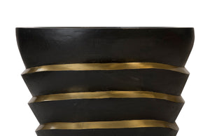 Terra Planter, Black, Brass