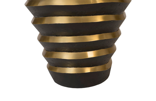 Terra Planter, Black, Brass