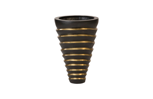 Terra Planter, Black, Brass