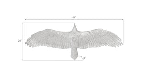 Soaring Eagle Wall Art, Resin, Silver Leaf, SM