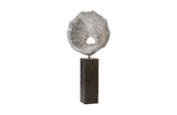 Colossal Fungia, Silver Leaf, Slate Pedestal