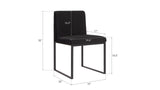 Frozen Dining Chair, Black Velvet Fabric, Matte Black Metal Frame