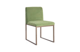 Frozen Dining Chair, Green Velvet Fabric, Industrial Brass Metal Frame