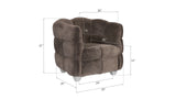 Cloud Club Chair, Distressed Gray Fabric, Stainless Steel Legs