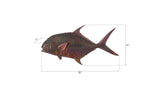 Permit Fish Wall Sculpture, Resin, Copper Patina Finish