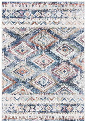 Phoenix 274 Contemporary Power Loomed 100% Polypropylene Rug Blue / Ivory