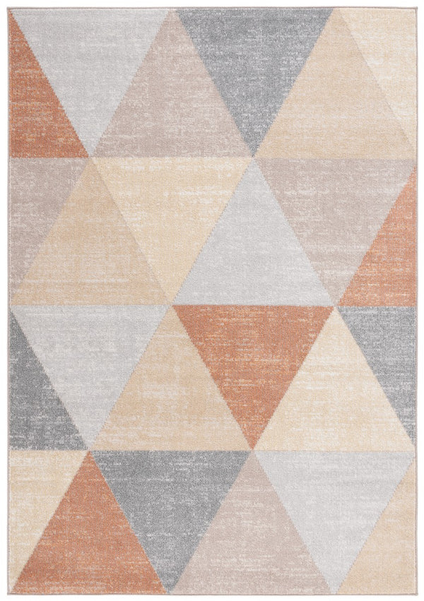 Safavieh Phoenix 550 Contemporary Power Loomed Rug Grey / Rust PHX550F-9