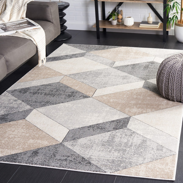 Safavieh Phoenix 552 Contemporary Power Loomed Rug Light Grey / Beige Charcoal PHX552F-9