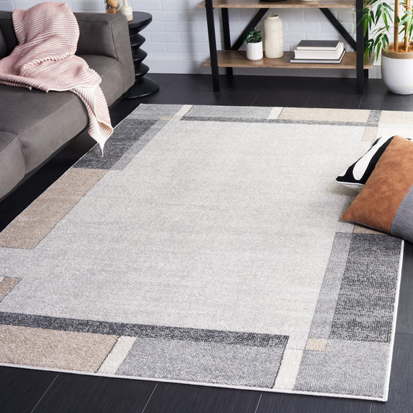 Safavieh Phoenix 553 Contemporary Power Loomed Rug Light Grey / Beige Charcoal PHX553F-9
