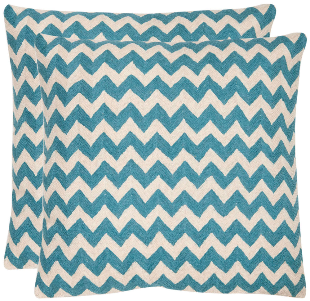 Striped Pillow Set of 2 – Hand-Stitched Cotton Canvas with Chic Zigzag Design for Modern Decor