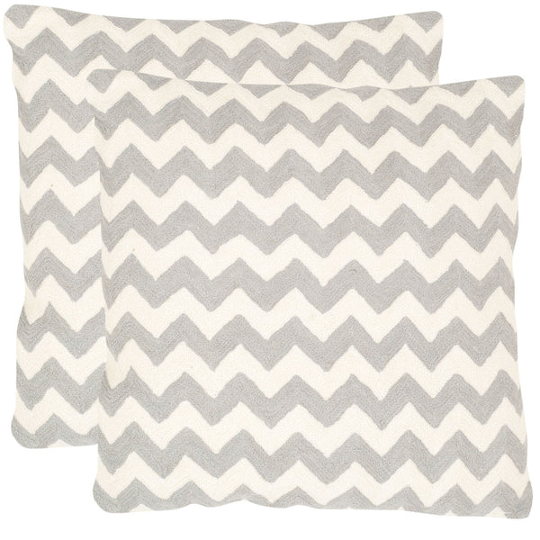 Striped Pillow Set of 2 – Hand-Stitched Cotton Canvas with Chic Zigzag Design for Modern Decor