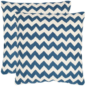 Striped Pillow Set of 2 – Hand-Stitched Cotton Canvas with Chic Zigzag Design for Modern Decor
