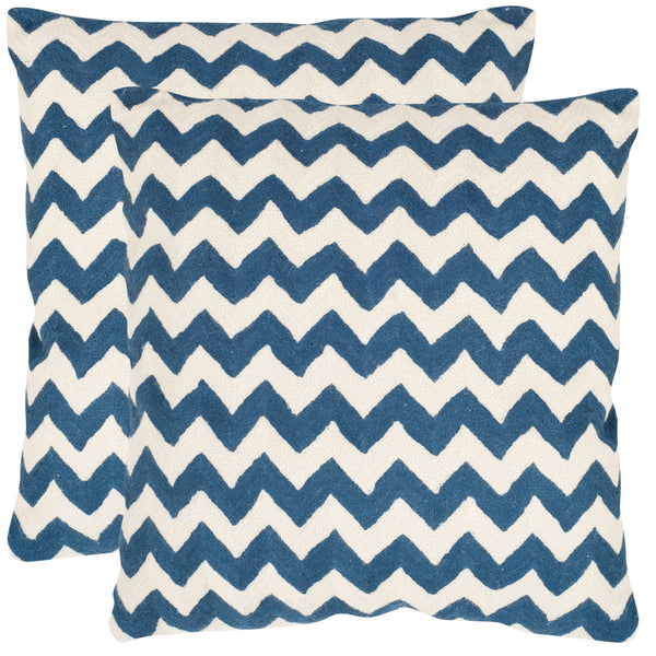 Striped Pillow Set of 2 – Hand-Stitched Cotton Canvas with Chic Zigzag Design for Modern Decor