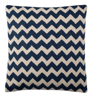 Striped Pillow Set of 2 – Hand-Stitched Cotton Canvas with Chic Zigzag Design for Modern Decor