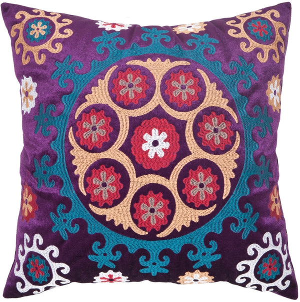 Vanessa Decorative Pillow Set of 2 - Stunning Suzani Design with Vibrant Jewel Tones for Any Space