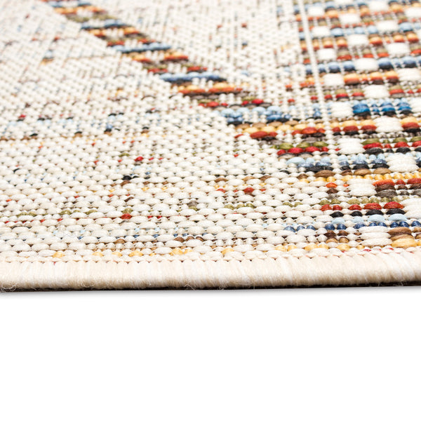 Trans-Ocean Liora Manne Avena Diamond Stripe Casual Indoor/Outdoor Power Loomed 91% Polypropylene/9% Polyester Rug Ivory 7'10" x 9'10"