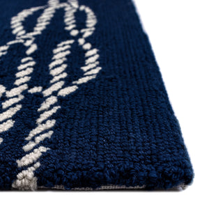 Trans-Ocean Liora Manne Capri Ropes Casual Indoor/Outdoor Hand Tufted 80% Polyester/20% Acrylic Rug Navy 7'6" x 9'6"