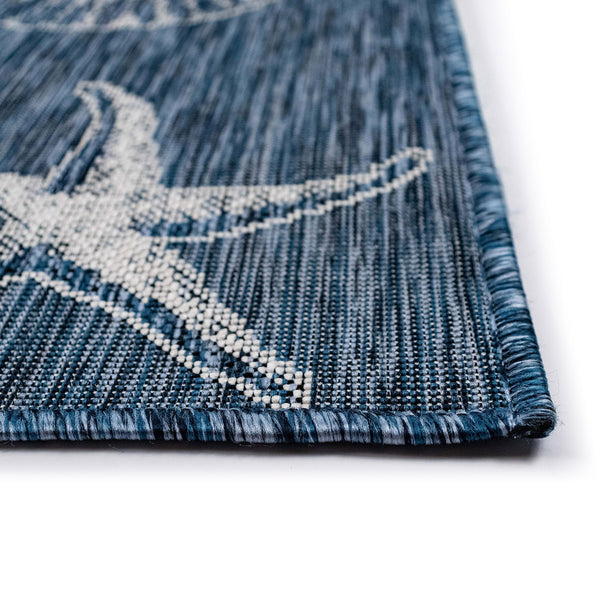 Trans-Ocean Liora Manne Carmel Shells Casual Indoor/Outdoor Power Loomed 87% Polypropylene/13% Polyester Rug Navy 7'10" x 9'10"