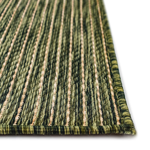 Trans-Ocean Liora Manne Carmel Texture Stripe Casual Indoor/Outdoor Power Loomed 87% Polypropylene/13% Polyester Rug Green 7'10" x 9'10"