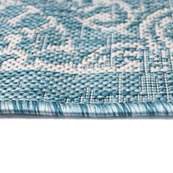 Trans-Ocean Liora Manne Carmel Antique Tile Casual Indoor/Outdoor Power Loomed 87% Polypropylene/13% Polyester Rug Aqua 7'10" x 9'10"