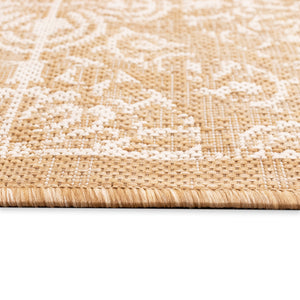 Trans-Ocean Liora Manne Carmel Antique Tile Casual Indoor/Outdoor Power Loomed 87% Polypropylene/13% Polyester Rug Sand 7'10" x 9'10"