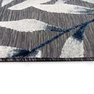 Trans-Ocean Liora Manne Canyon Vines Casual Indoor/Outdoor Power Loomed 87% Polypropylene/13% Polyester Rug Charcoal 7'8" x 9'10"