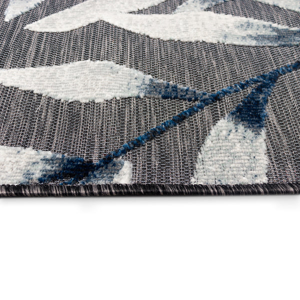 Trans-Ocean Liora Manne Canyon Vines Casual Indoor/Outdoor Power Loomed 87% Polypropylene/13% Polyester Rug Charcoal 7'8" x 9'10"